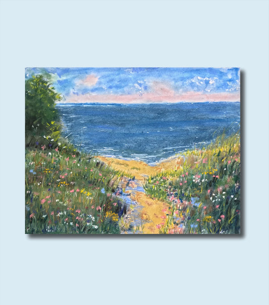 Lake Michigan Shoreline – Soft Pastel Art Print