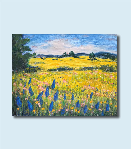 Wildflower Field – Soft Pastel Art Print